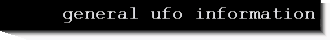 general ufo information